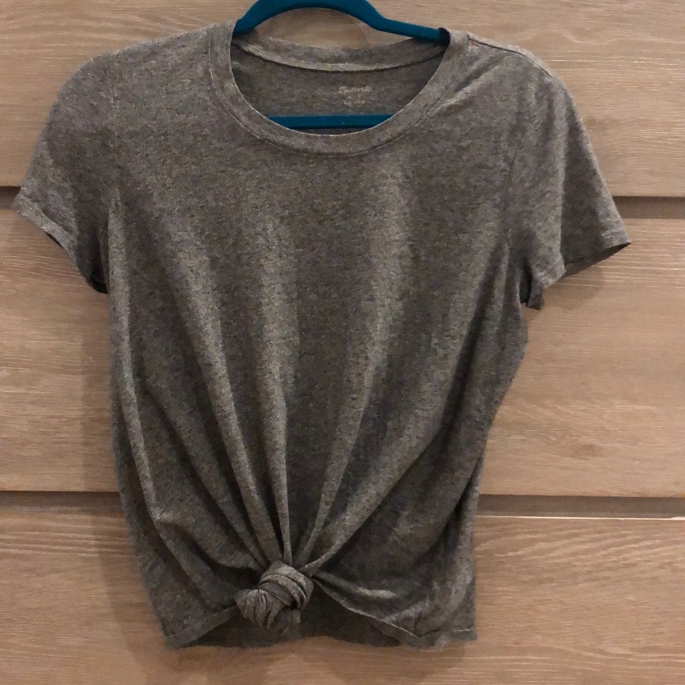Madewell grey shirt with knot